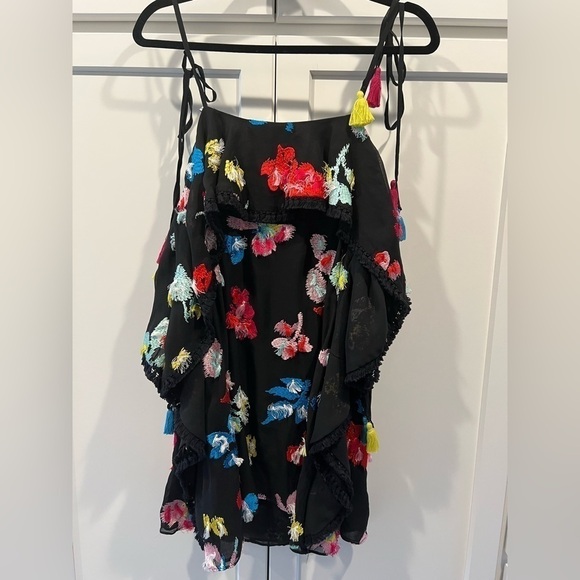 Tanya Taylor Gabriella Silk Georgette Boho Tassel Mini Dress. Size 2. Gorgeous! - Picture 7 of 16